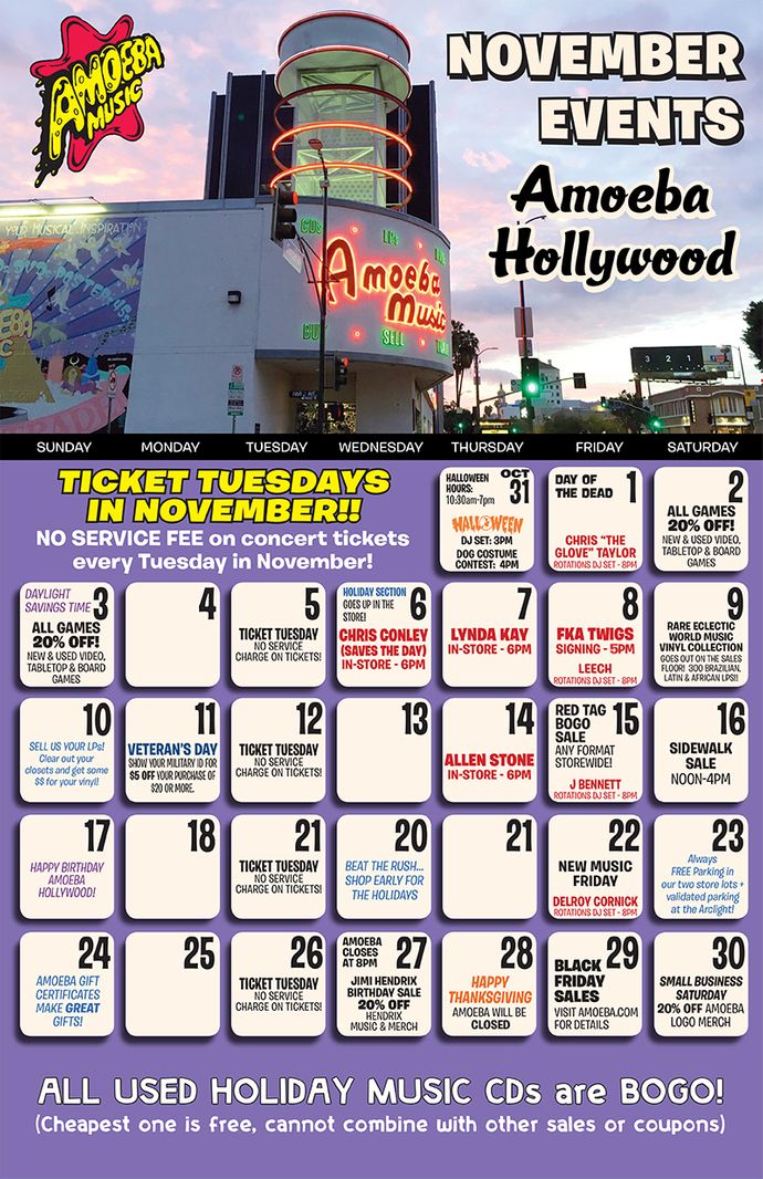 November 2019 Events at Amoeba Hollywood